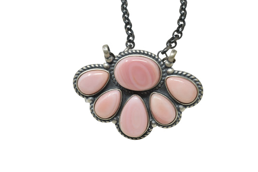 Pink Conch Cluster Necklace